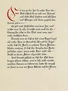 Mittl, Melchior und MathildeSelma Lagerloef. Das Rotkehlchen. Mit handgezeichneten Initialen und Typen in Rot und Schwarz. T