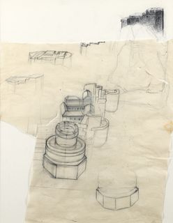 Louis Lozowick drawing Study for Dubrovnik