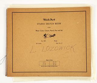 Louis Lozowick Rich Art Sketch Book with 13 drawings 