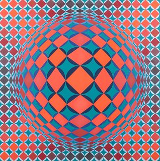 Victor Vasarely Untitled Signed Op Art Screenprint