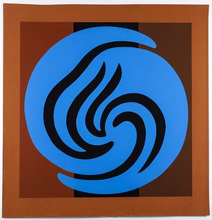 Jack Youngerman 1978 Blue on Black and Brown