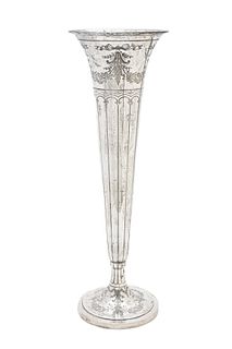 Whiting Manufacturing Co. Sterling Silver Flower Vase,  1913, H 24'' Dia. 8'' 56t oz