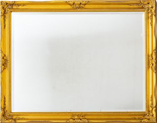 Gilt Frame Bevelled Wall Mirror, C. 1980, H 36'' W 46''