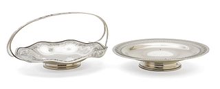 Sterling Silver Handled Centerpiece & Plate, Feat. Wilcox, H 5'' W 9'' L 11'' 20.8t oz 2 pcs