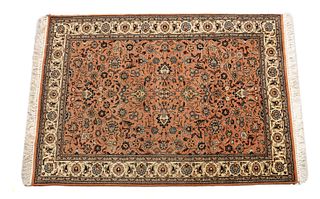 Isfahan Design Hand Woven Wool Oriental Rug W 4' L 6'