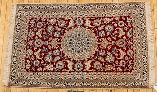 Persian Nain Wool Rug, C. 1990, W 34'' L 54''