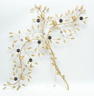 Iron Decorative Wall Arrangement With Electric Lights C. 1950, H 58'' L 74''