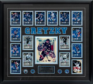 Wayne Gretzky Signed Photo And 16 Upper Deck Cards H 32'' W 36''