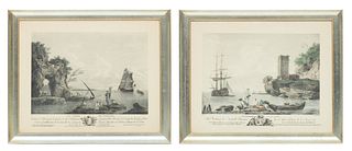 Framed Prints After Joseph Vernet, Le Choix Du Poisson, H 16'' W 19'' 2 pcs