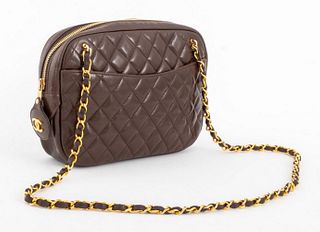 Chanel Quilted Brown Calfskin Camera Handbag