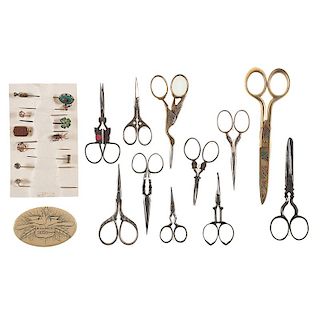 Novelty Sewing Scissors and Stick Pins
