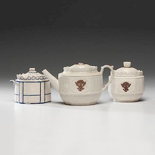 Staffordshire Sugars and Teapot of American Interest