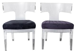 Hollywood Regency Style Lucite Klismos Chairs 2