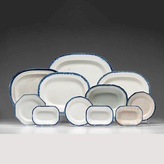 Feather Edge Pearlware Platter and Tablewares