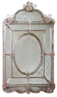 Antique Venetian Murano Glass Mirror