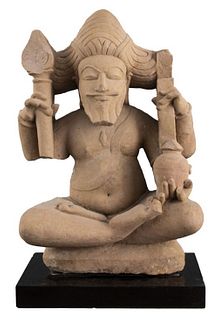 Indian Carved Stone Ascetic Figural Sculpture
