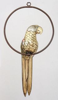Sergio Bustamante Mixed Metals Parrot Sculpture