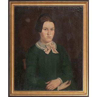 Amercian Folk Art Portrait of a Woman