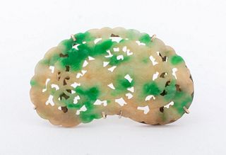 Chinese Carved Jade Brooch Pin
