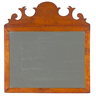 Chippendale-style Figured Maple Mirror