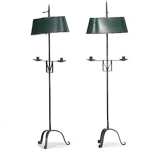 Wrought Iron Floor Lamps with Tole Shades