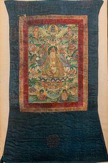 Chinese Tibetan Thangka of Padmasambhava, 18th C.