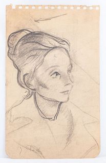 Josef Floch Portrait Pencil on Paper Sketch