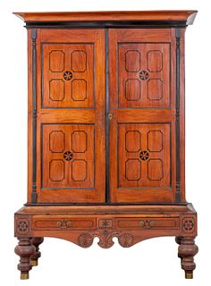 Anglo Indian Fruitwood Cupboard 19th C