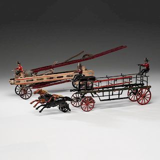 Mechanical Fire Truck and Horse-Drawn Fire Wagon