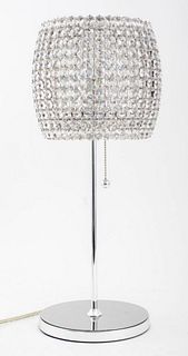 Hollywood Glam Crystal and Chrome Table Lamp