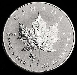2014 Canada $5 Maple Leaf Reverse Proof 1 ozt .9999 Silver Horse Privy