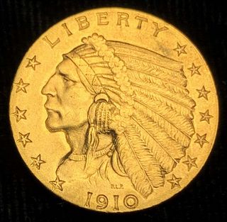 1910 Gold $2.50 Indian Head MS60 Details