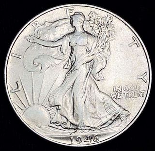 1946 Walking Liberty Silver Half Dollar AU58
