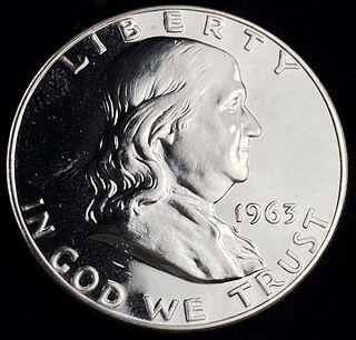1963 Franklin Silver Half Dollar Extremely High Grade Proof
