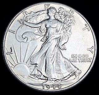 1944-D Walking Liberty Silver Half Dollar AU58