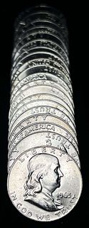 Roll 1963 (20-coins) 90% Silver Franklin Mint Condition 