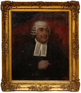 Antique English Oil On Canvas Potrait Of A Judge, H 30'' W 25''