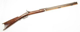 Unmarked Half Stock Percussion Cap Kentucky Rifle, .60 Cal, 19Th C., L 32" Barrel