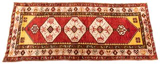 Semi Antique Turkish Handwoven Wool Rug, C. 1930/40, W 4' 2'' L 9' 9''
