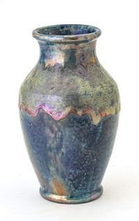 Pewabic Pottery (Detroit, 1903) Iridescent Glaze Vessel, C. 1910 - 1930, H 11.5'' Dia. 6.5''