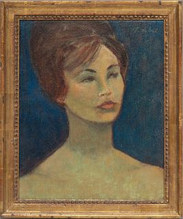 T. Abel, Oil On Canvas, C. 19*40, Portrait Of A Woman, H 14.5'' W 11.5''