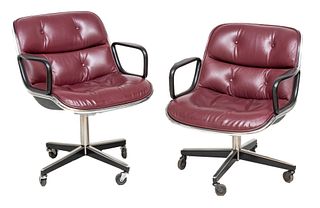 Knoll International (American) Charles Pollock Executive Chairs, Group Of Two H 33'' W 26.5'' Depth 22''