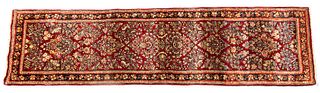 Semi Antique Persian Sarouk Handwoven Wool Runner, C. 1940/50, W 2' 8'' L 10' 2''