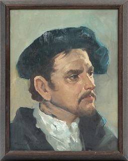 Josef Bodis (Hungarian, 20th C.) Oil On Canvas, Artist Self Portrait, H 16'' W 12''