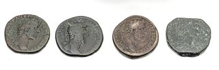 Antonius Pius Sestertius Mars And Fortuna, Lucis Verus Sestertius Armenia Capta, And Lucilla Wife Of Lucius Verus Roman Coins, 4 pcs
