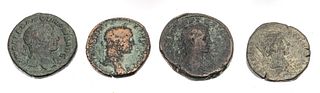 Crispina Sestertius, Geta Sestertius, Severus Alexander Sestertius, And Severus Alexander Sestertius Hyelios Roman Coins, 4 pcs