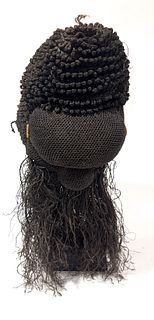 African Fiber And Rafia Hat, H 20", Dia 10"