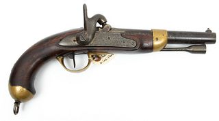 French Model 1822 Percussion Cap Pistol, Chatellerault Arsenal, 19th C., L 13.5''