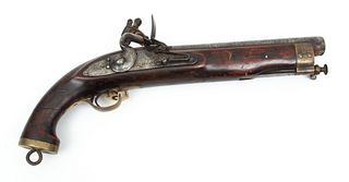Large British Flintlock Pistol, Early 19th C., L 17''