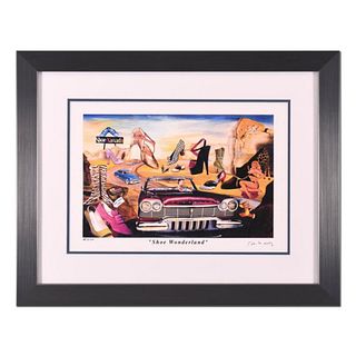 Nelson De La Nuez, "Shoe Wonderland" Framed Limited Edition Artist Proof, Numbered and Hand Signed with Letter of Authenticity.